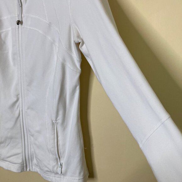 Lululemon Define White Zip-Up Jacket Womens 8 Vented Back Thumbholes - Picture 7 of 11